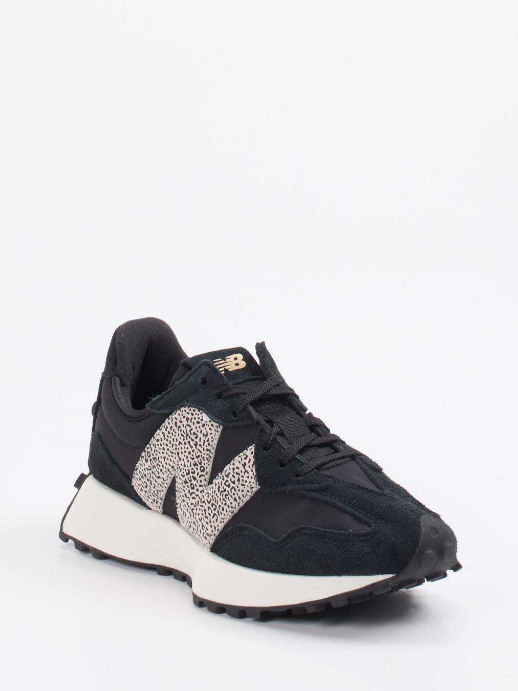 New Balance – Sneaker aus Veloursleder schwarz