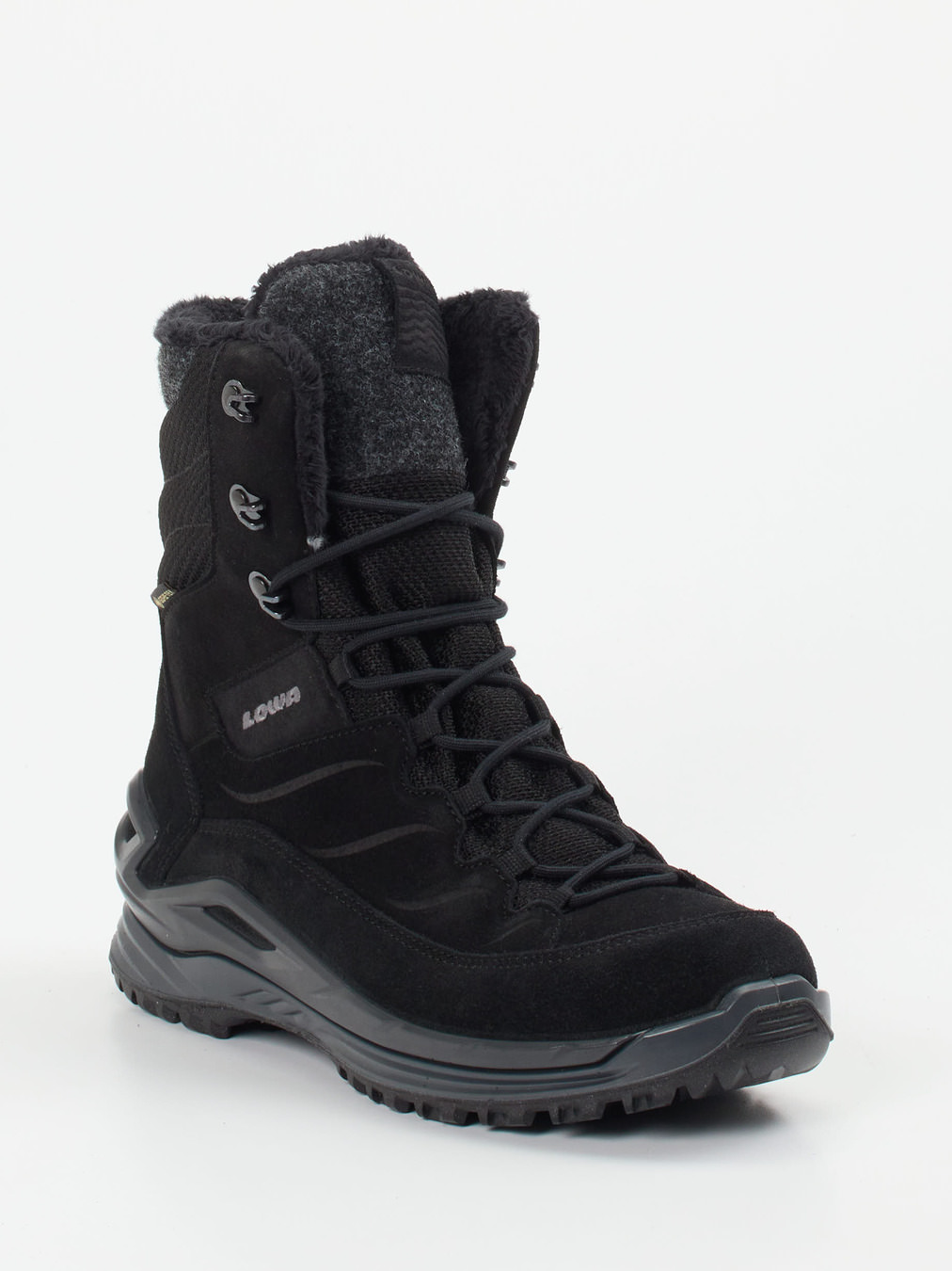Lowa – Winterstiefel aus Veloursleder schwarz