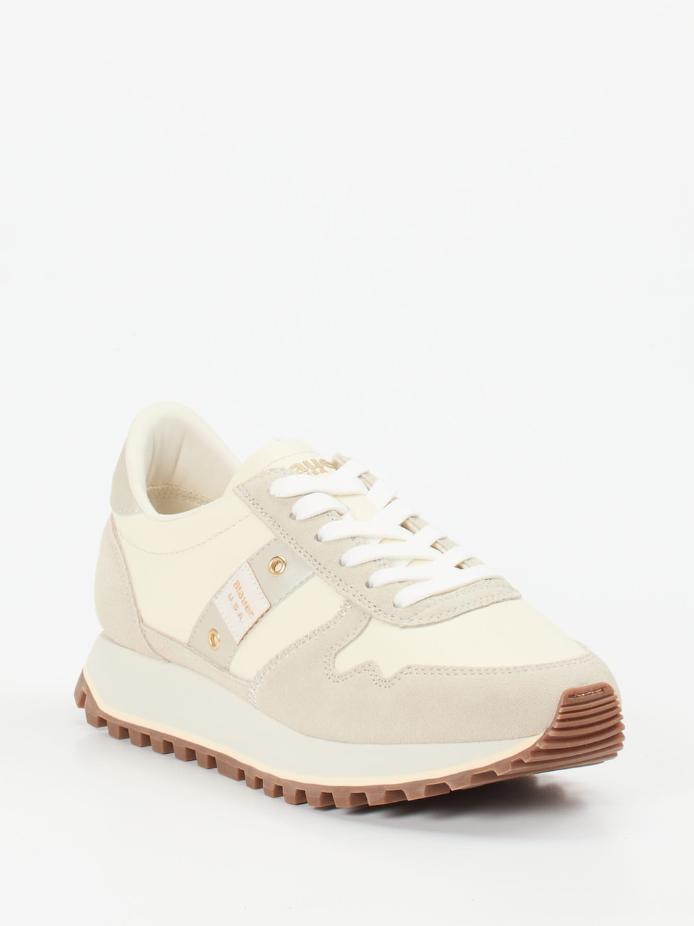 Blauer – Retro-Sneaker aus Veloursleder Beige