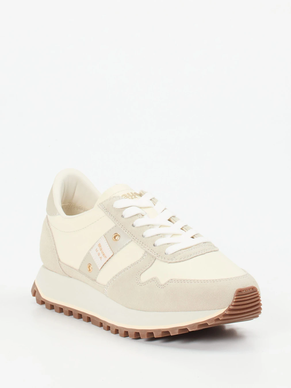 Blauer – Retro-Sneaker aus Veloursleder Beige