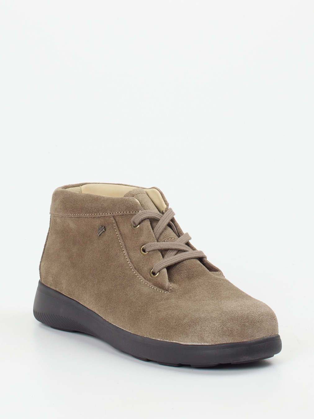 Finn Comfort – Schnürboot aus Veloursleder in Taupe
