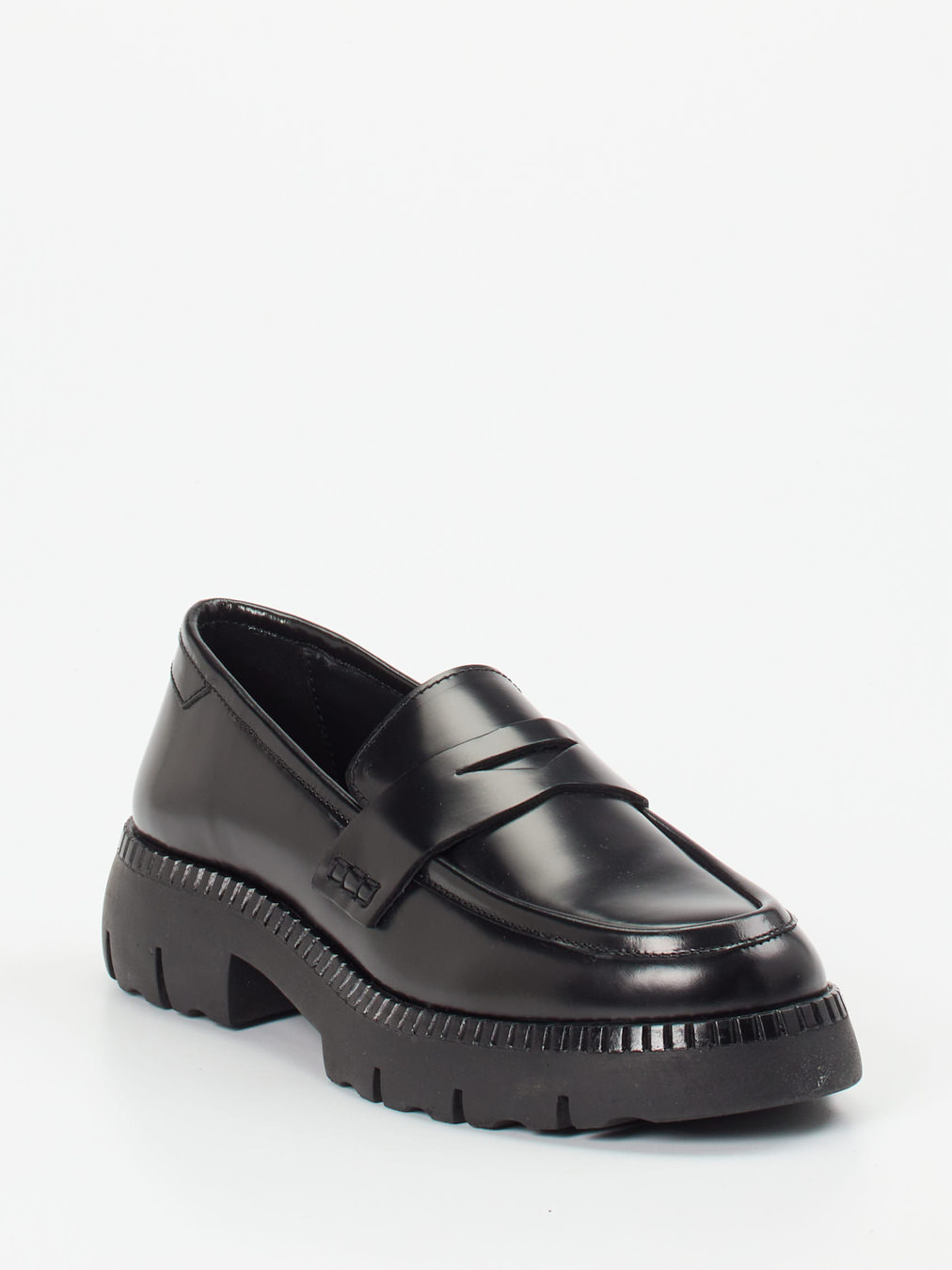 CAFèNOIR – Chunky Loafer aus Glattleder Schwarz