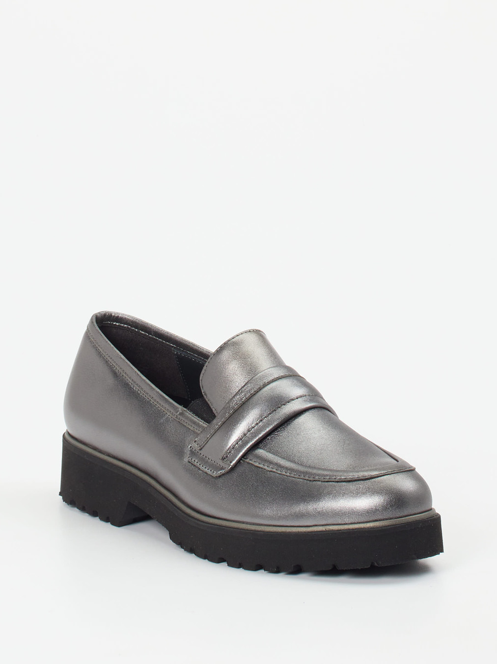 Semler – Loafer aus Metallicleder in Silber