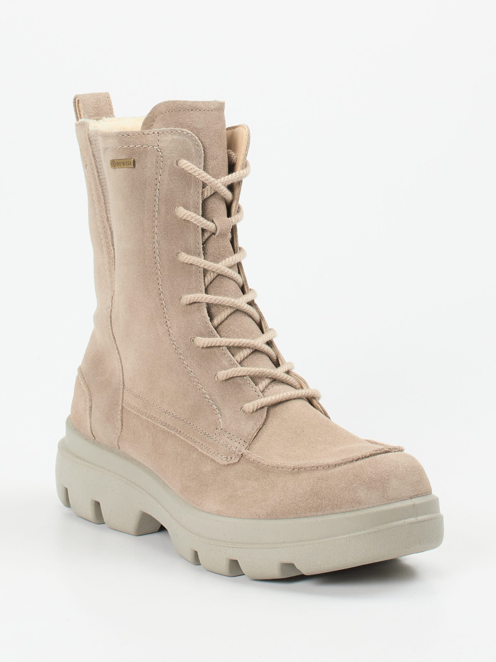 Legero – Schnürboots aus Veloursleder Sandbeige