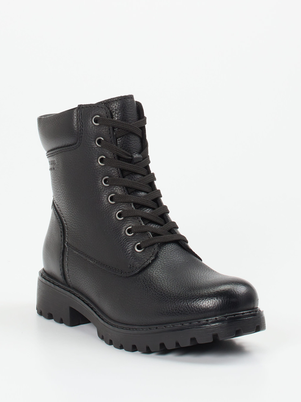 Josef Seibel – Schnürboots aus genarbtem Leder schwarz