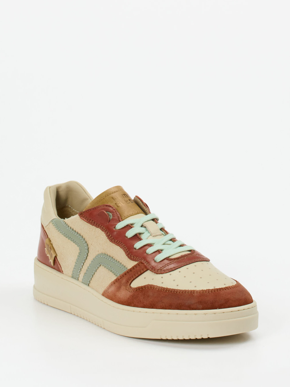 Kamo Gutsu – Sneaker aus Kalbleder cremebeige