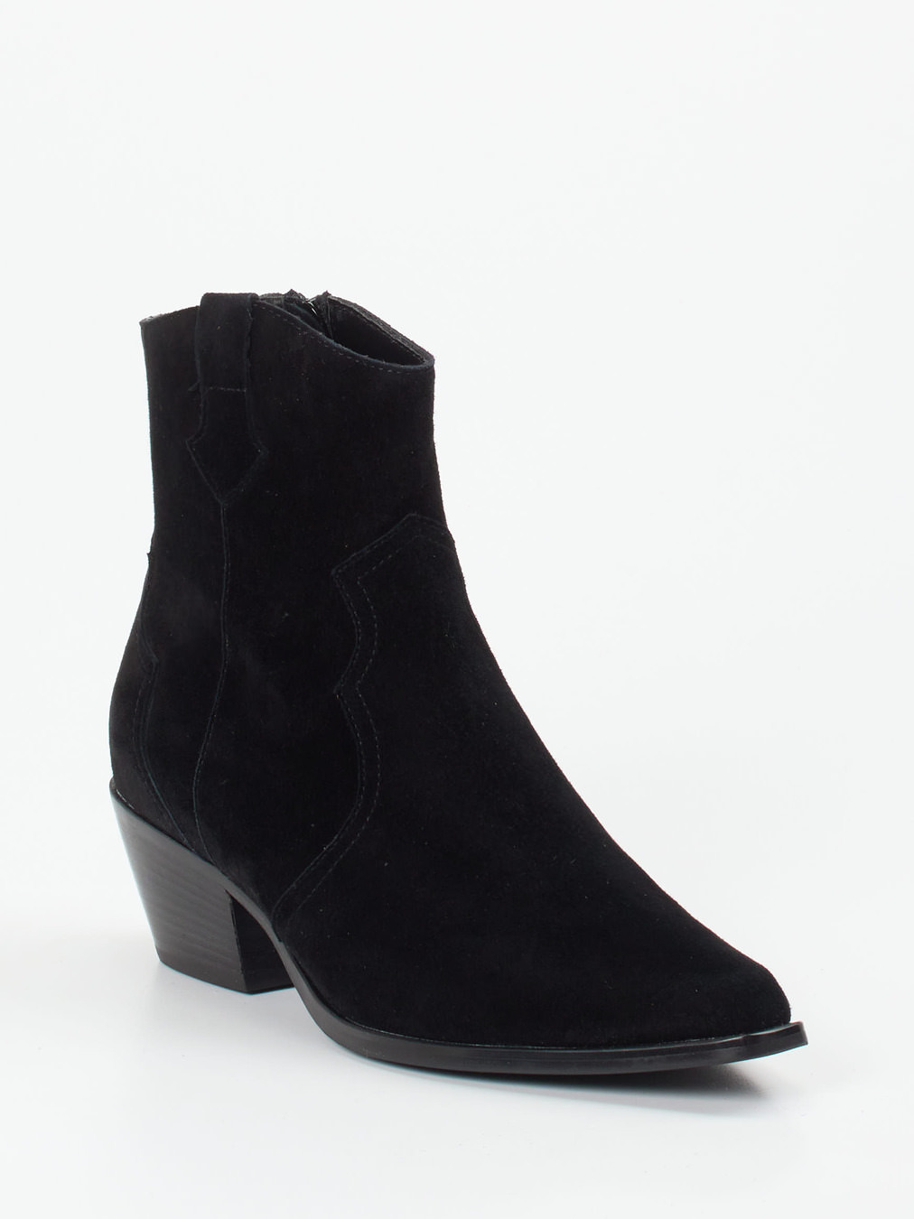 Vivian Ray – Western-Stiefelette aus Veloursleder Schwarz