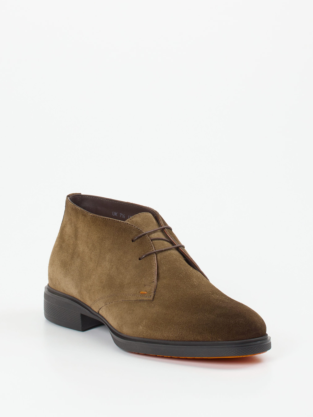 Santoni – Desert Boots aus Veloursleder Olivbraun