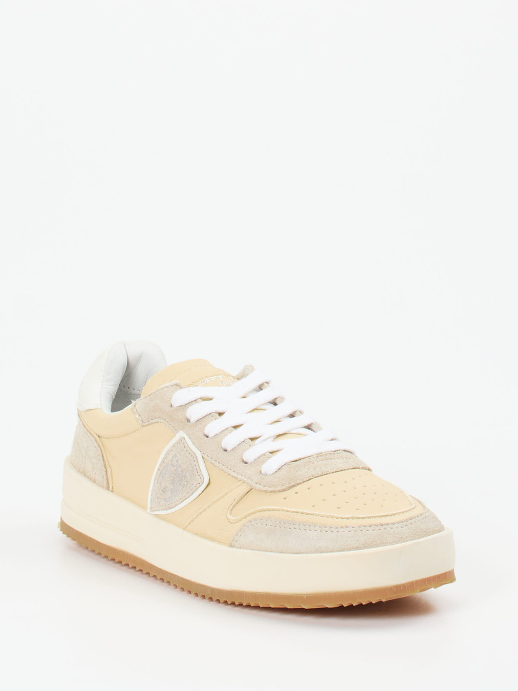 Philippe Model – Sneaker aus Velour/Leder beige