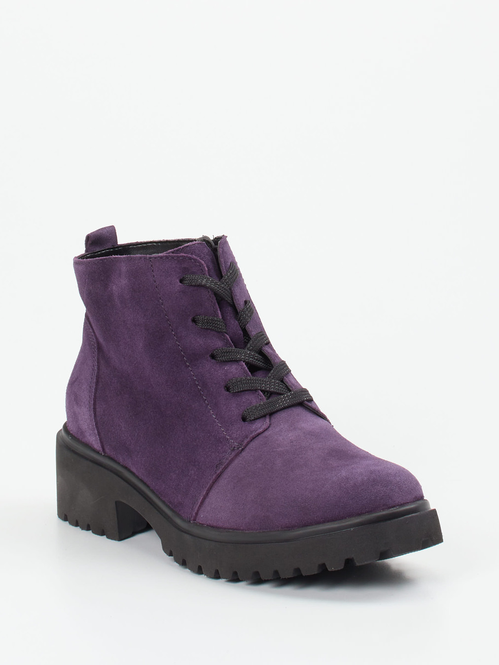 Waldläufer – Schnürboots aus Veloursleder Pflaume