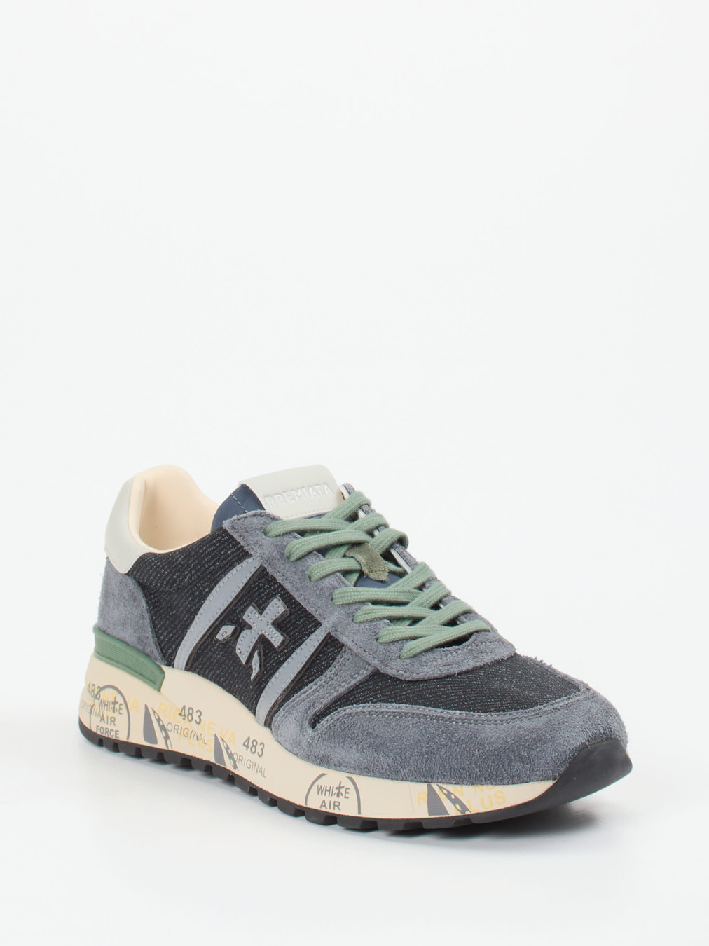 Premiata – Retro-Sneaker aus Veloursleder Anthrazit