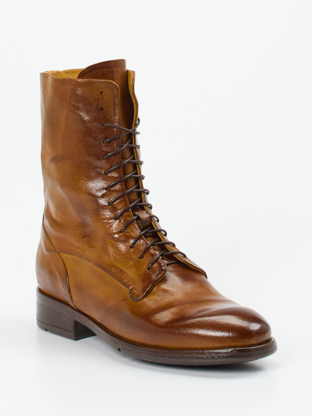 Lemargo – Schnürstiefeletten aus Büffelleder cognacbraun
