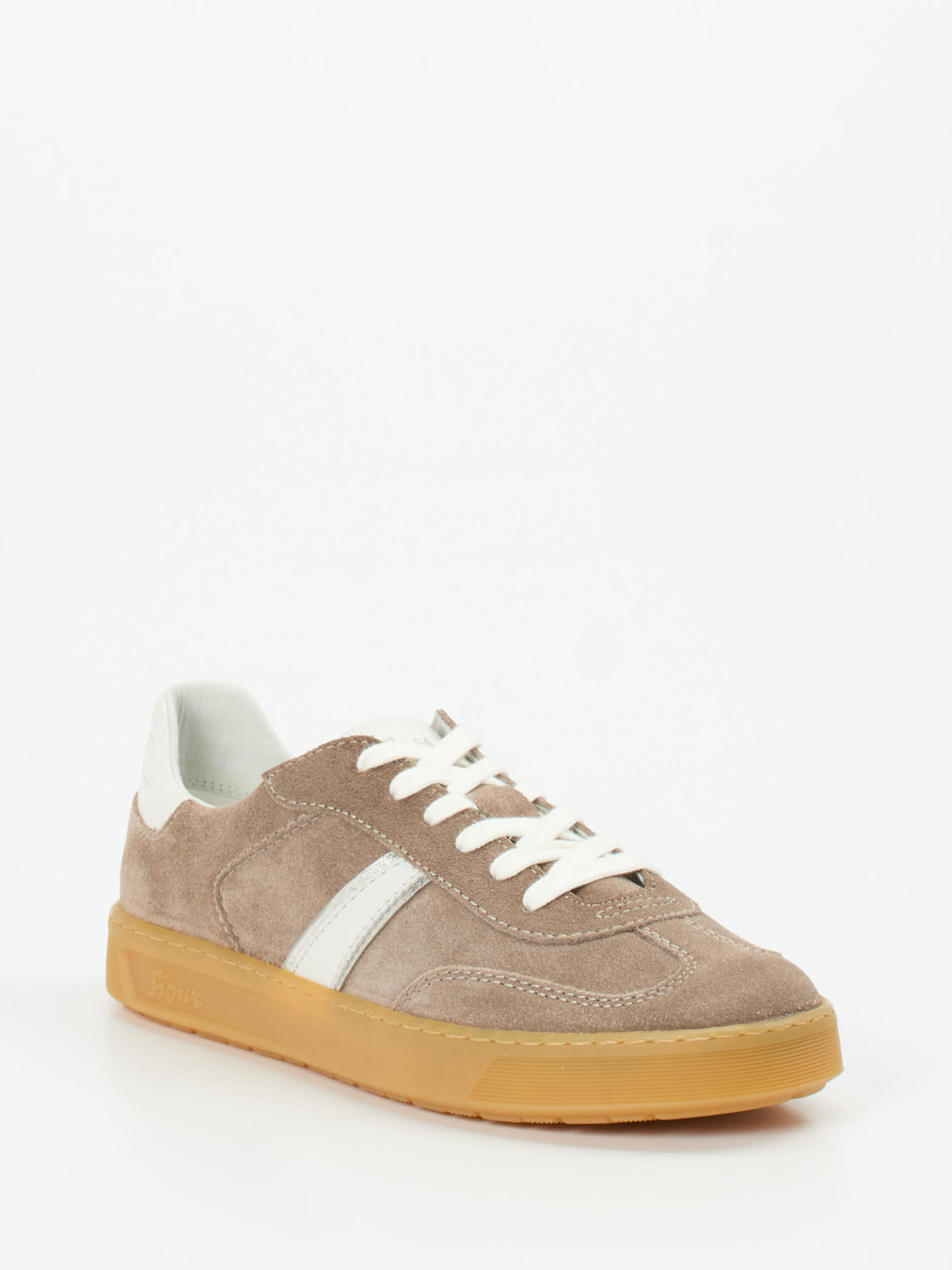 Sioux – Sneaker aus Veloursleder in Taupe
