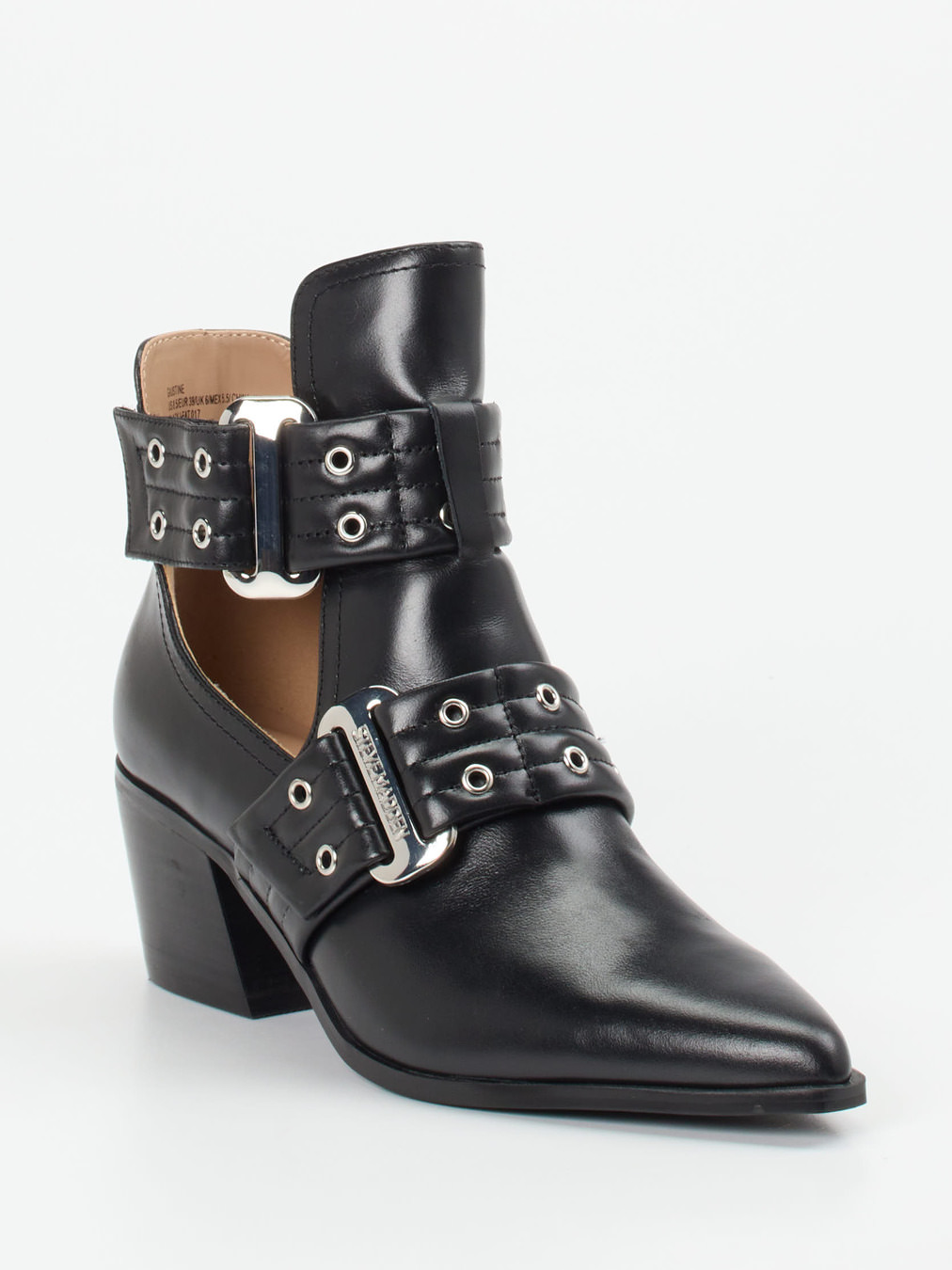 Steve Madden – Cut-Out-Stiefelette aus Lederimitat schwarz