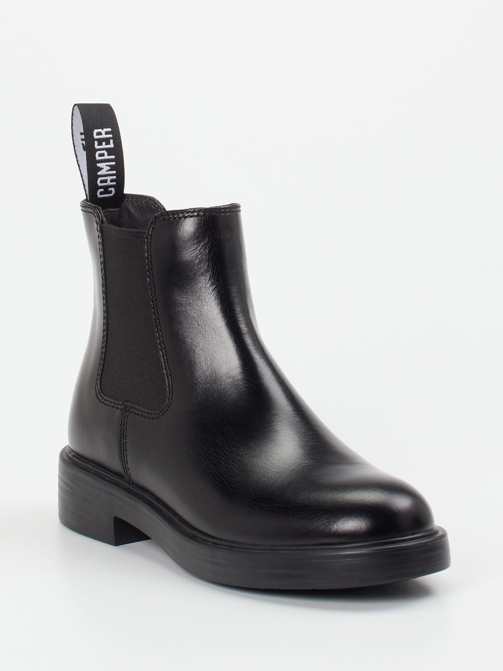 Camper – Chelsea Boots aus Glattleder schwarz
