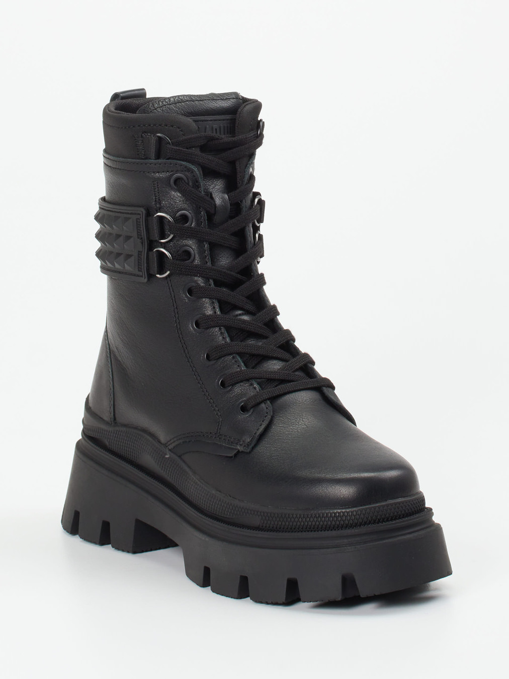 Palladium – Schnürboots aus Leder in Schwarz