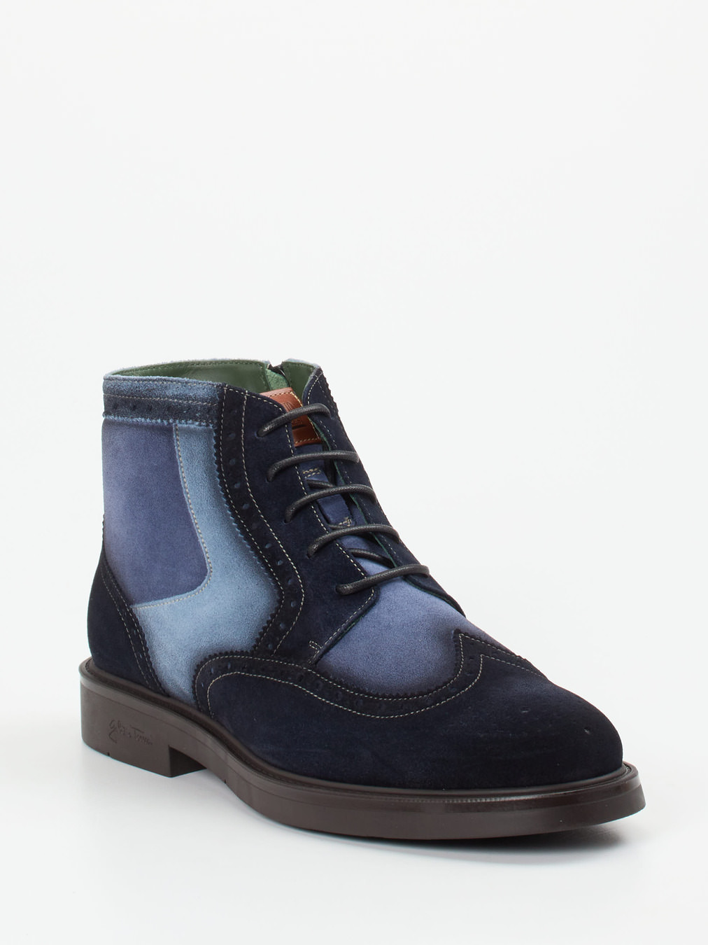 Galizio Torresi – Derby-Boots aus Veloursleder blau