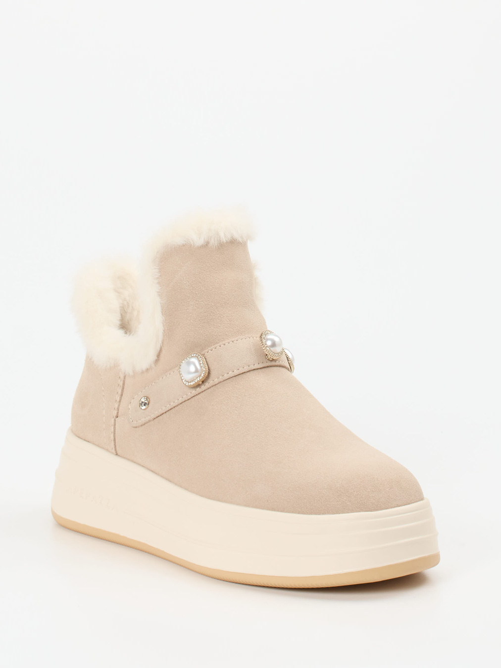 Apepazza – Stiefeletten aus Veloursleder beige