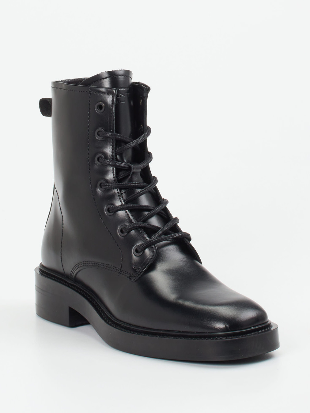 Gant – Schnürstiefelette aus Leder in Schwarz