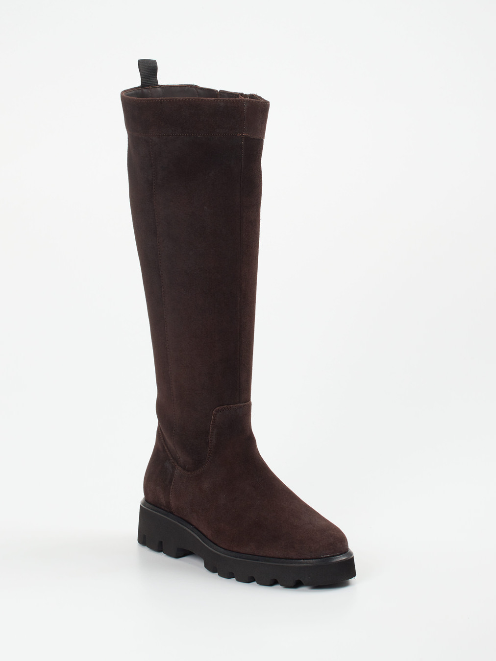 Sioux – Langschaftstiefel aus Veloursleder dunkelbraun