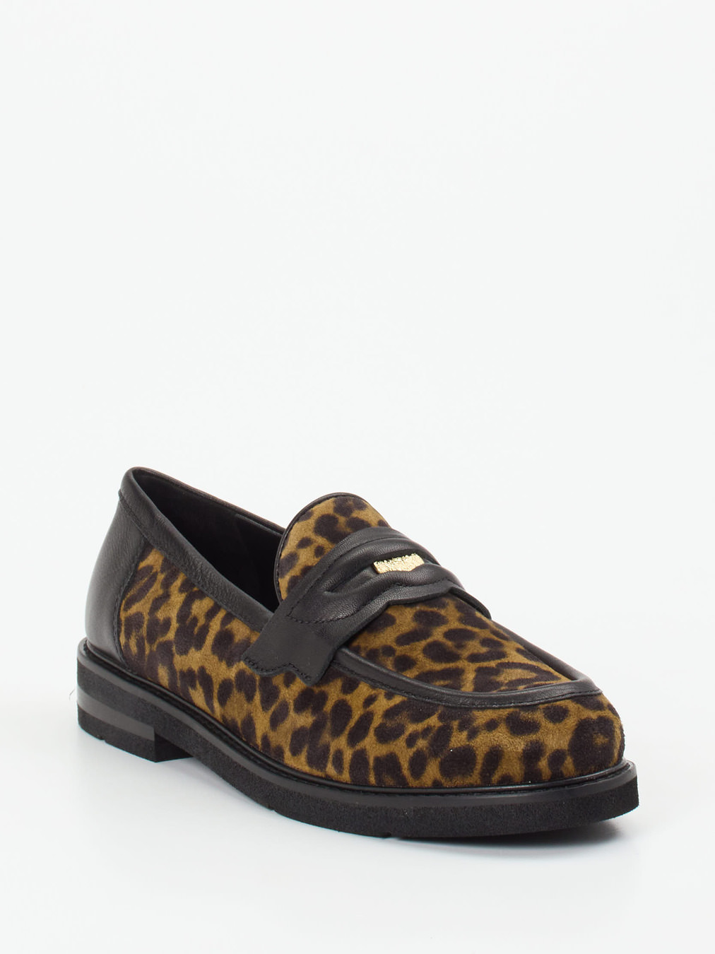 Maripé – Loafer aus Fell mit Leoprint