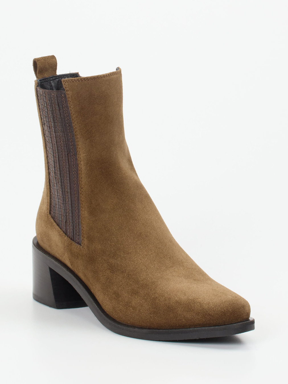 Donna Carolina – Chelsea-Stiefelette aus Veloursleder Braun