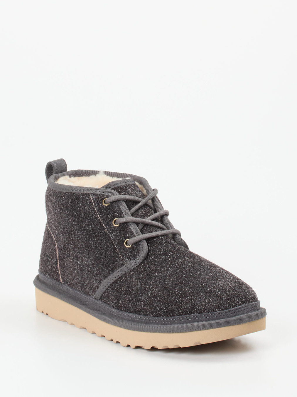 UGG – Schnürboots aus Veloursleder anthrazitgrau