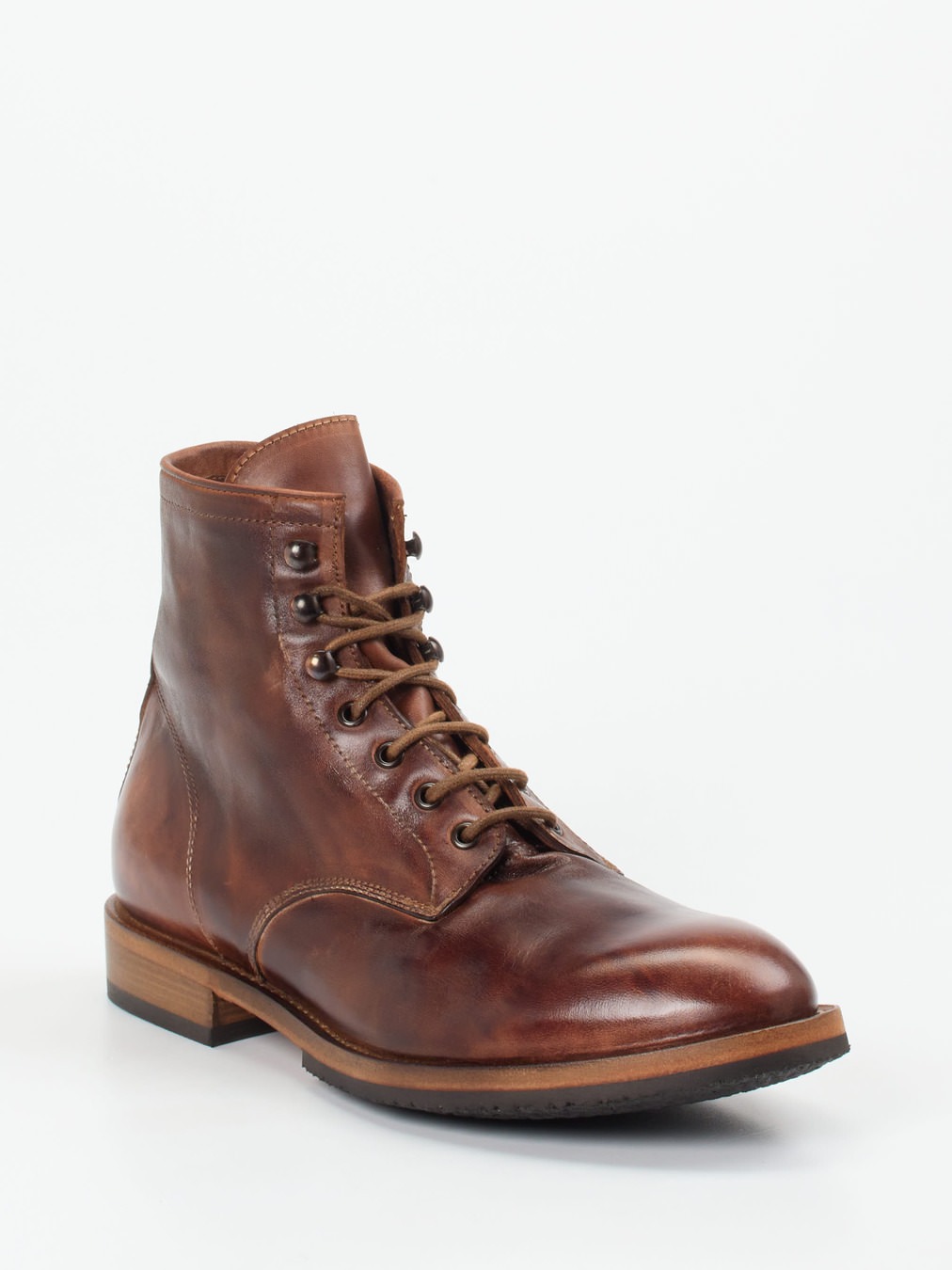 Shoto – Schnürstiefel aus Pferdeleder kastanienbraun