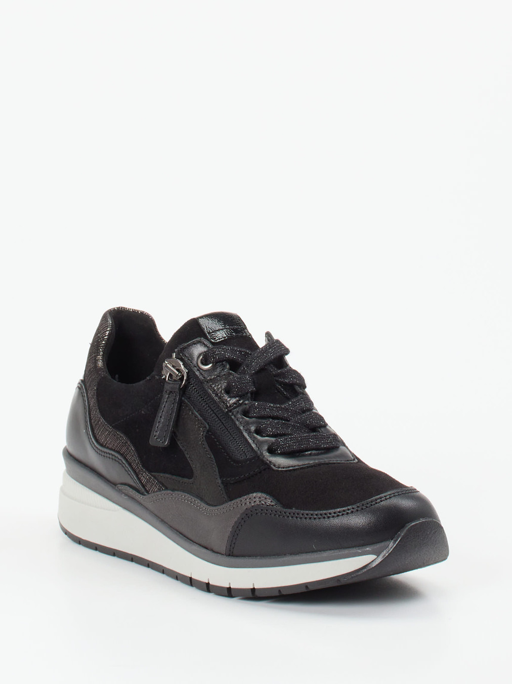 Gabor Comfort – Komfort-Sneaker aus Stretch und Leder schwarz