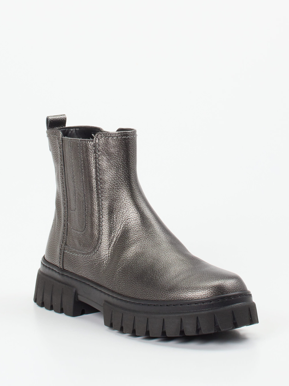 Gabor Comfort – Chelsea Boots aus Metallicleder anthrazit