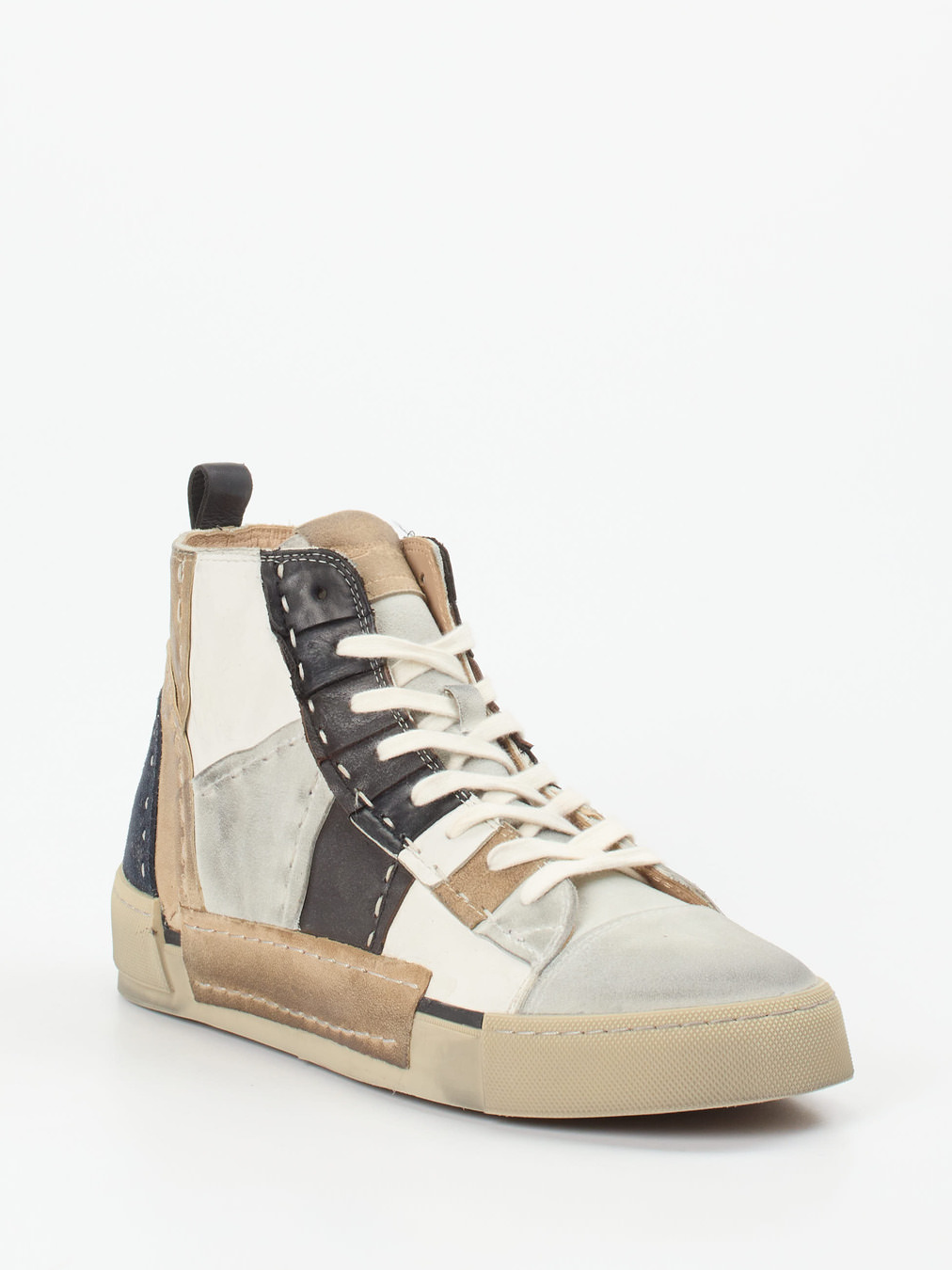 Rebecca White – High-Top Sneaker aus Veloursleder Patchwork