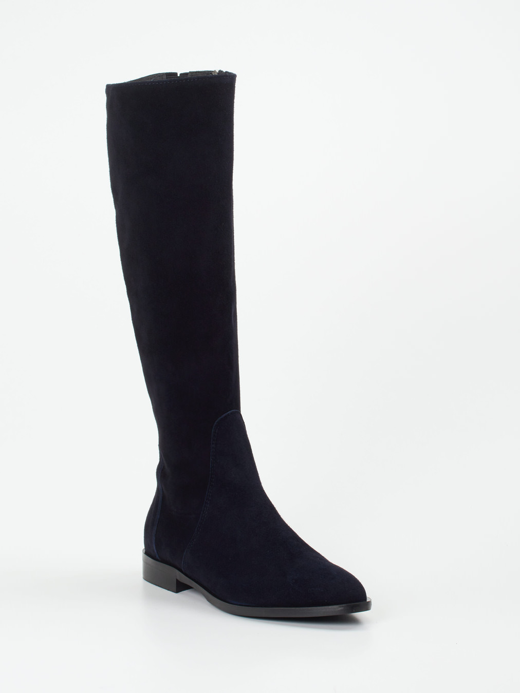 Andrea Puccini – Kniehohe Stiefel aus Veloursleder Blau