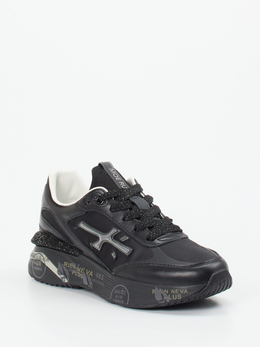 Premiata – Chunky Sneaker aus Kalbleder und Nylon Schwarz