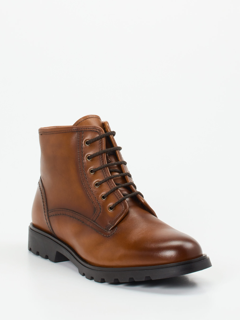 Galizio Torresi – Schnürboots aus Kalbleder cognacbraun