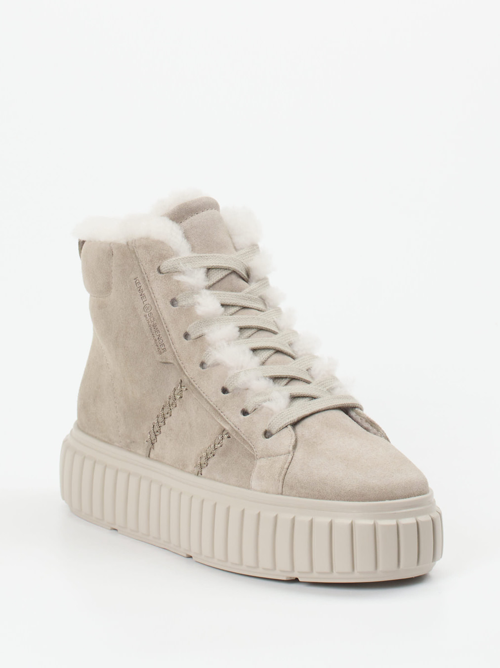 Kennel & Schmenger – High-Top Sneaker aus Veloursleder Grau