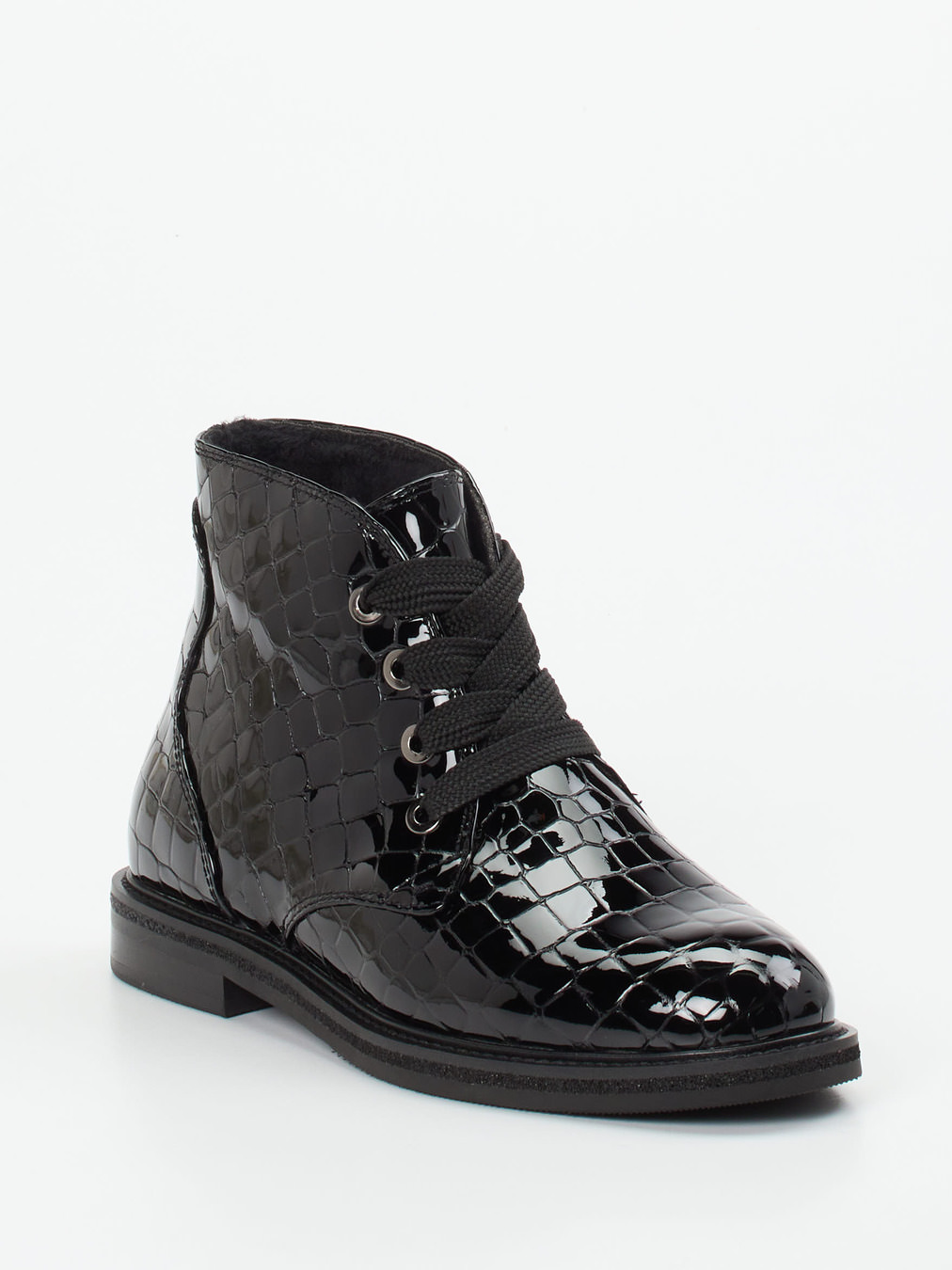 Maripé – Schnürboots aus Lackleder in Schwarz