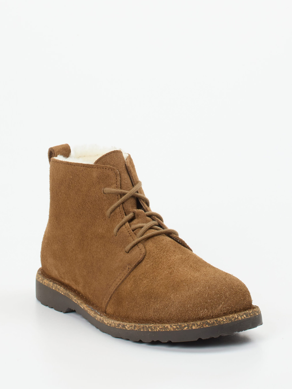 Birkenstock – Schnürboots aus Veloursleder mittelbraun