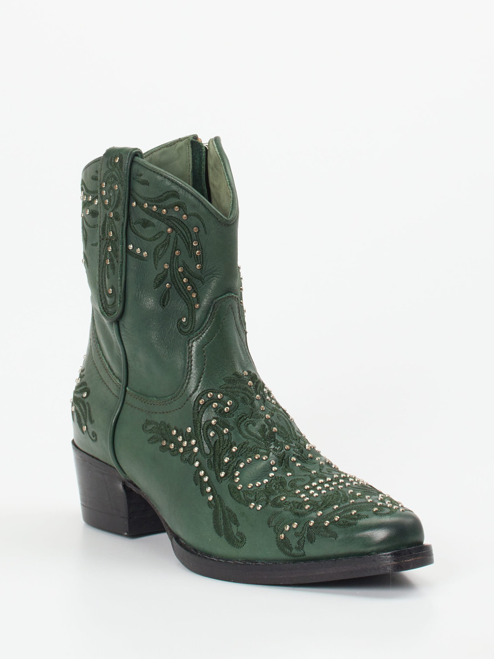 Rebecca White – Western-Stiefelette aus Lammleder grün