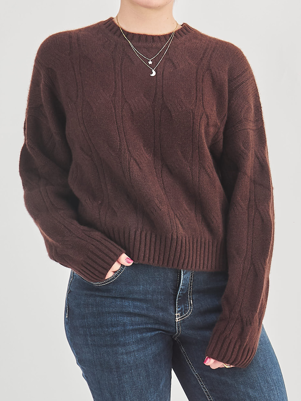 HURRAY – Strickpullover aus Wolle in Braun