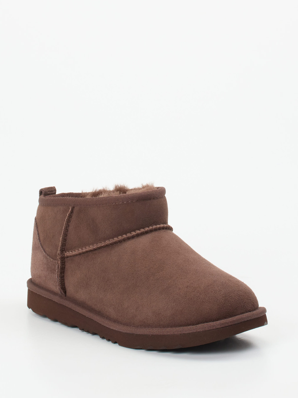 UGG – Lammfell-Boots aus Veloursleder schokobraun