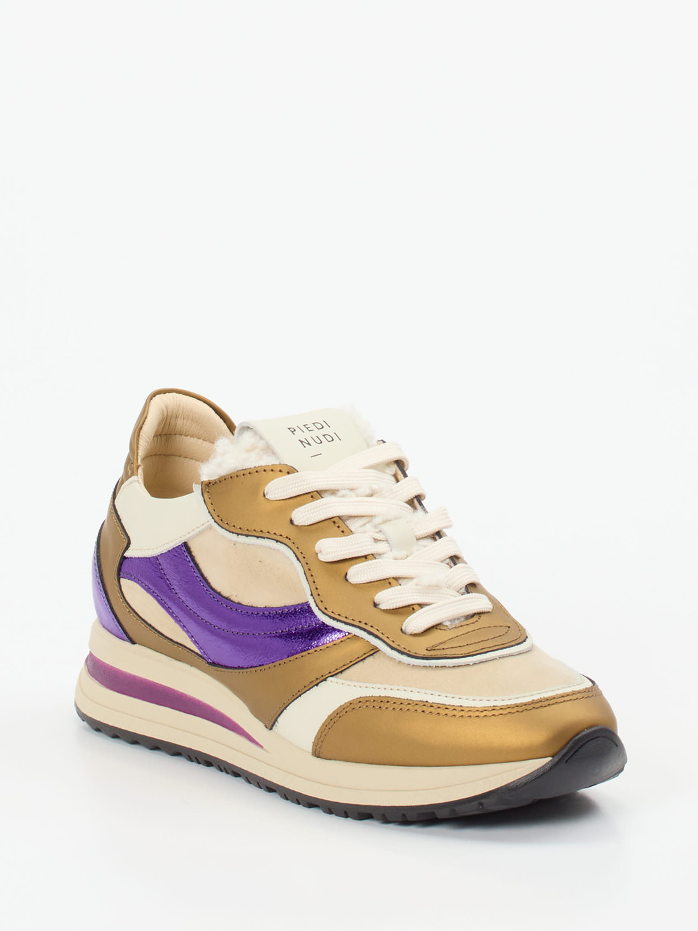 Piedi Nudi – Sneaker aus Kalbleder mit Metallic-Details