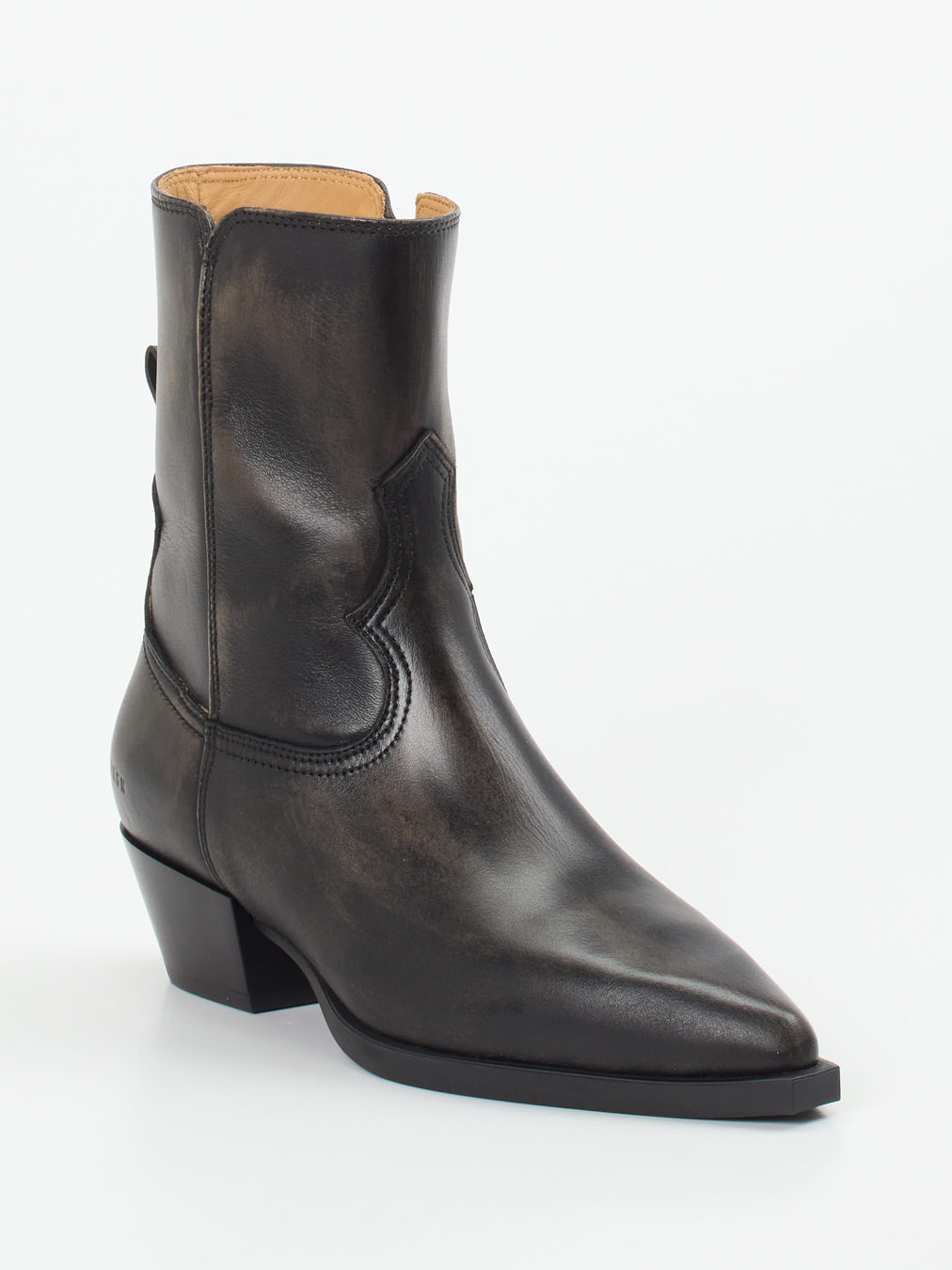 Copenhagen – Western-Stiefeletten aus Leder dunkelbraun