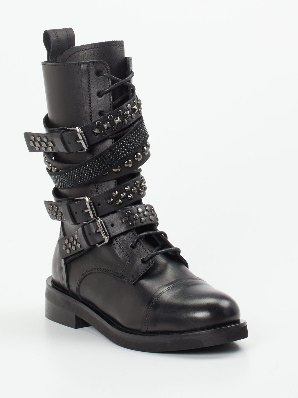 Konstantin Starke – Biker Boots aus Kalbleder schwarz