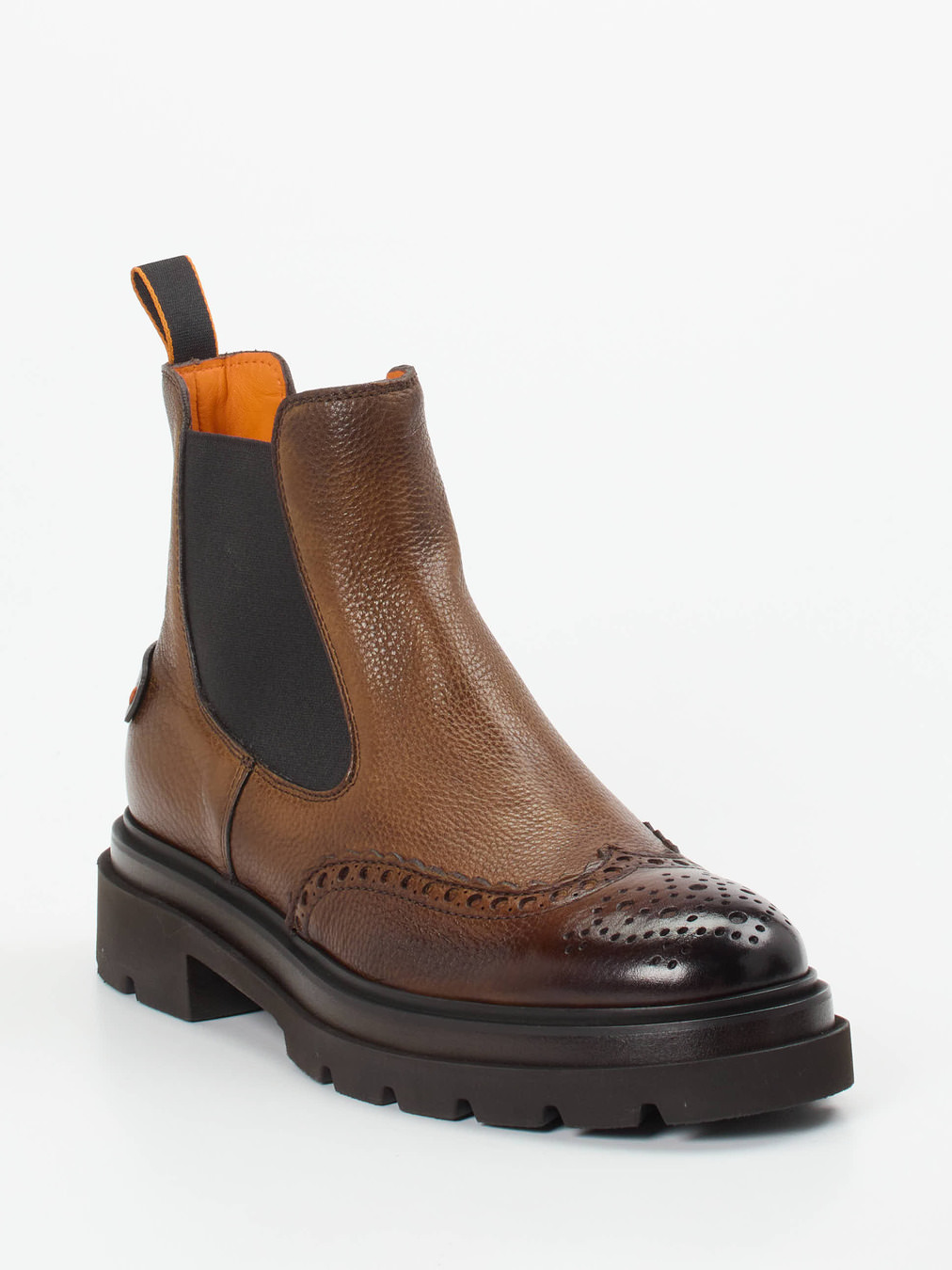 Santoni – Chelsea Boots aus Hirschleder Braun