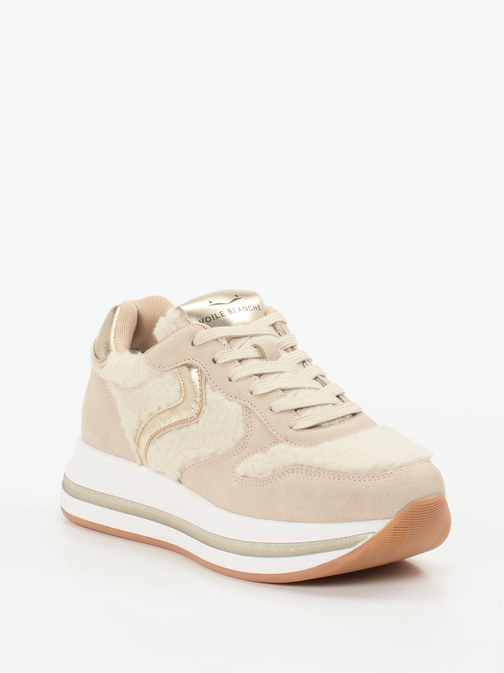 Voile Blanche – Chunky Sneaker aus Veloursleder beige