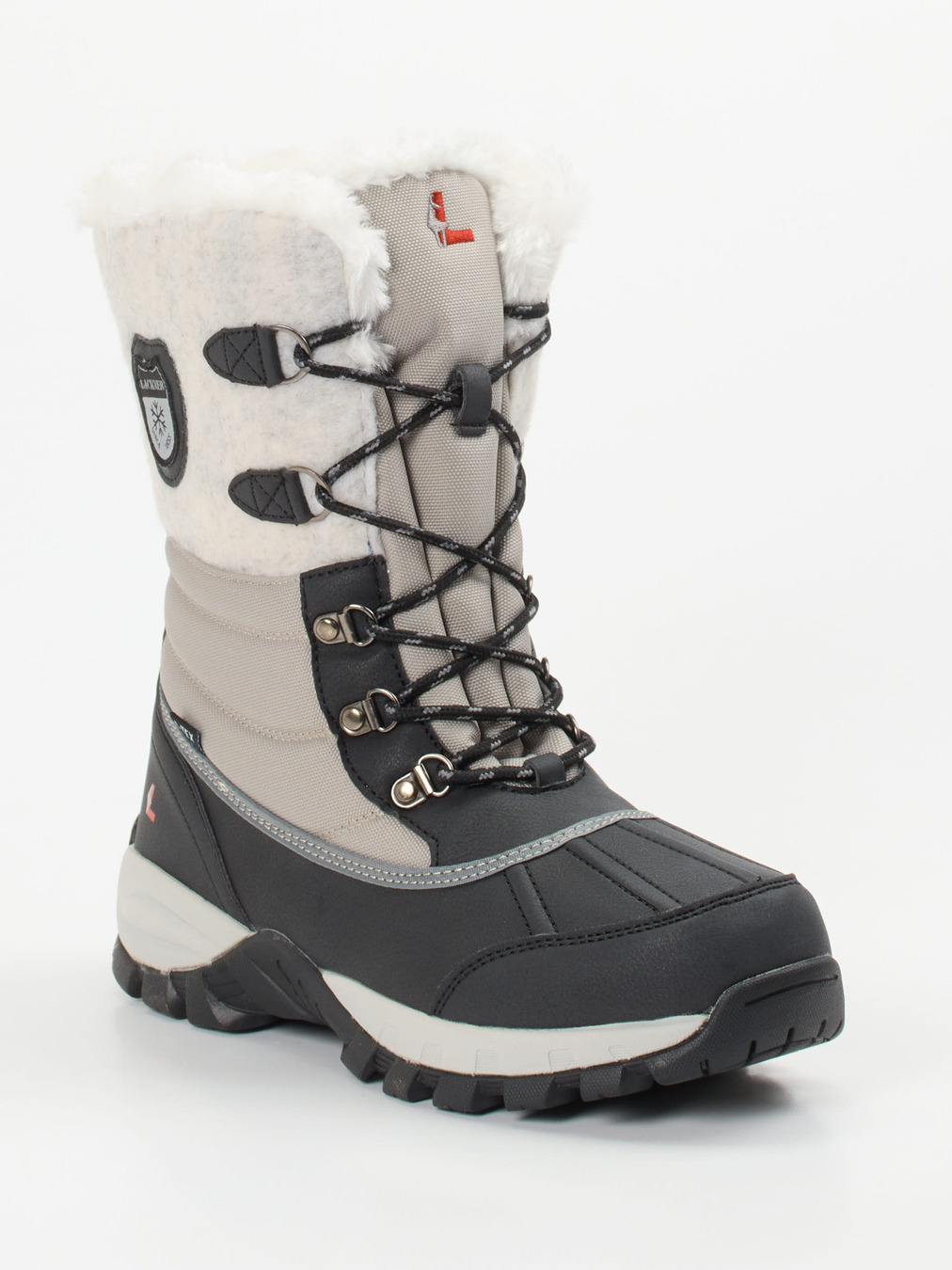 Lackner – Winterstiefel aus Synthetikleder hellgrau