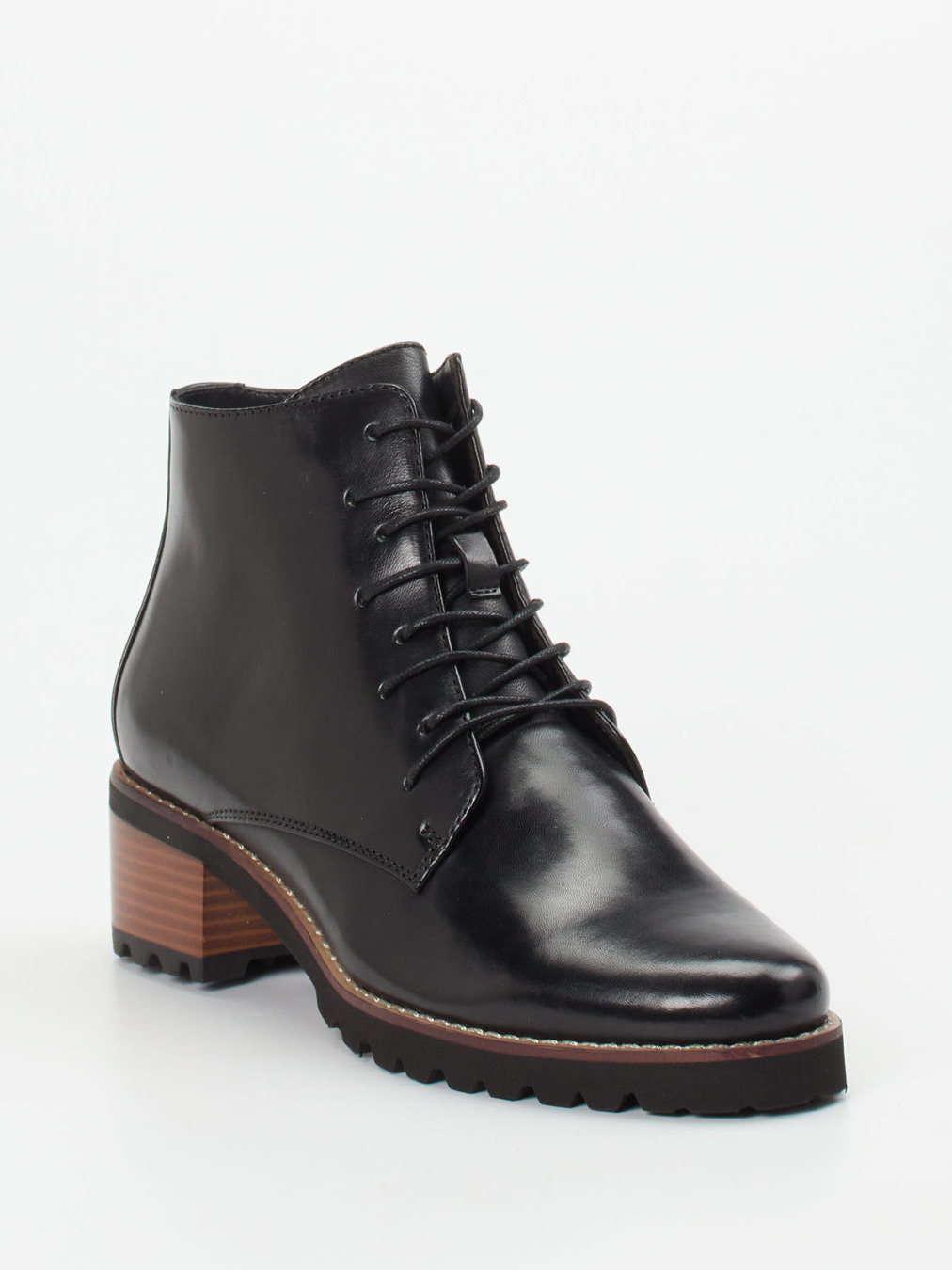 Ralph Harrison – Schnürstiefelette aus Lammleder Schwarz