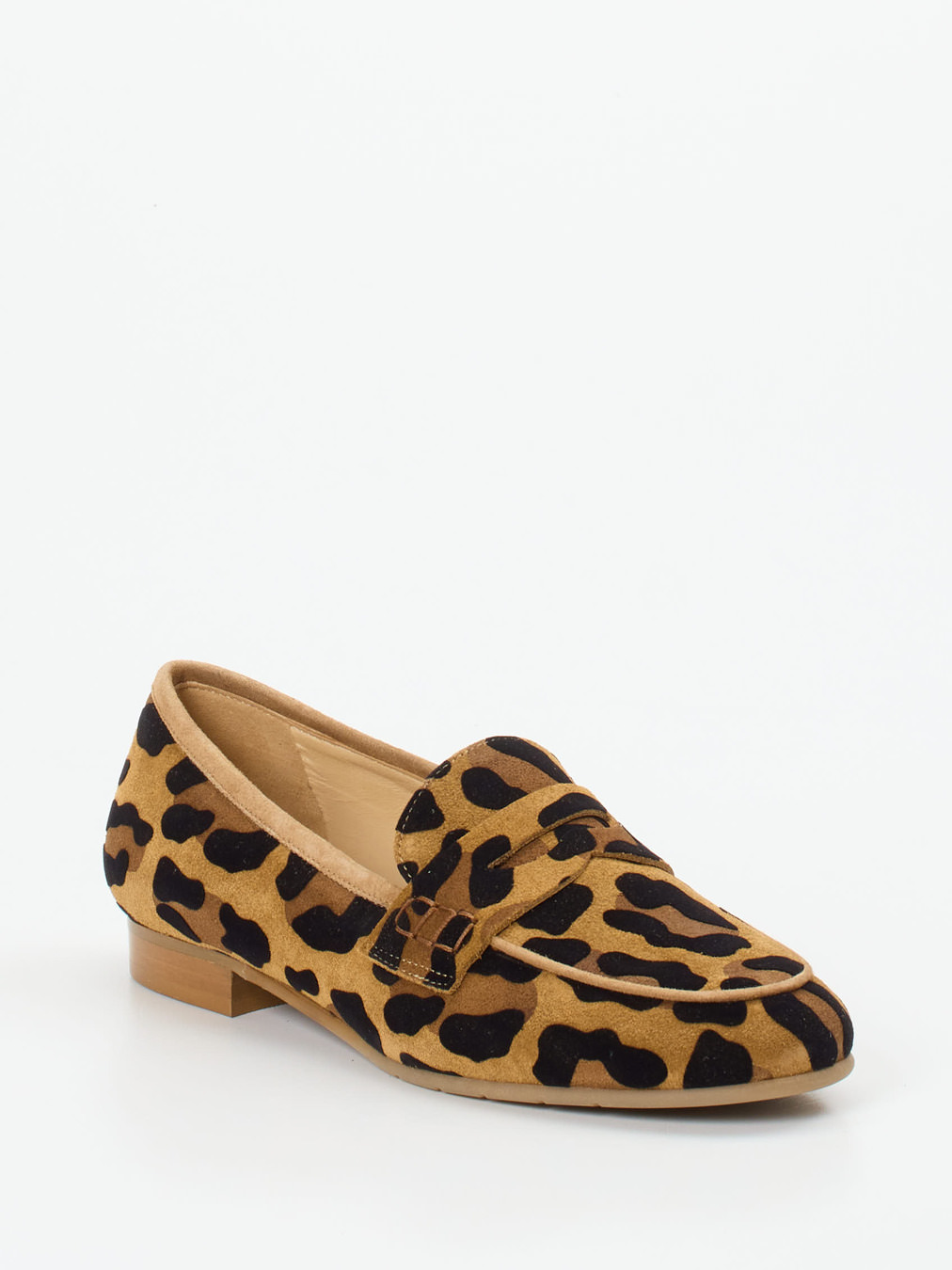 Mannori – Loafer aus Veloursleder mit Leoprint