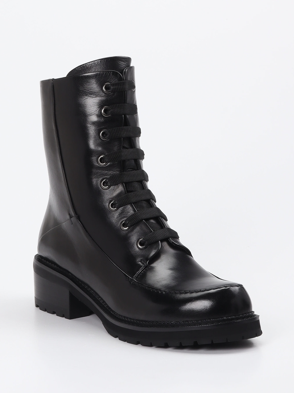 Ginger & Glove – Schnürboots aus Kalbleder Schwarz