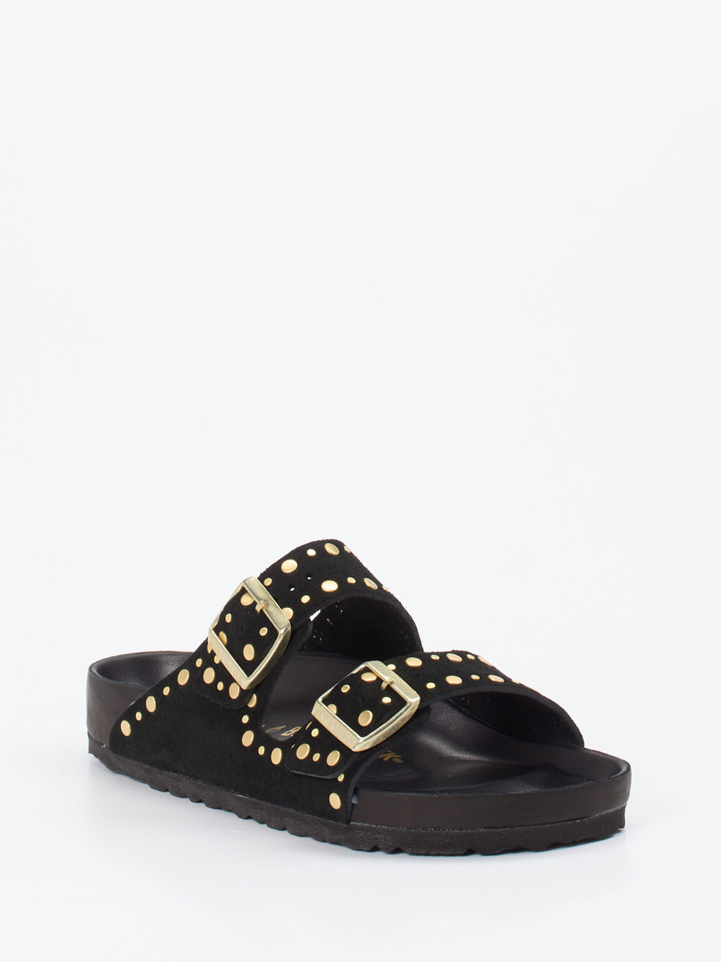 Birkenstock – Zweiriemer-Pantolette aus Veloursleder Schwarz